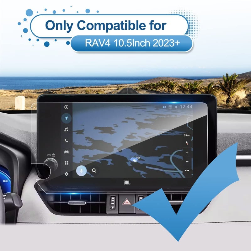 Coleya 2023 2024 2025 RAV4 Screen Protector for Toyota RAV4 (Limited/TRD Off-Road/XSE/Adventure/XLE Premium) 10.5-inch Touch Screen, 9H Hardness Tempered Glass 2025 2024 RAV4 Hybrid Accessories 10.5" - Image 2